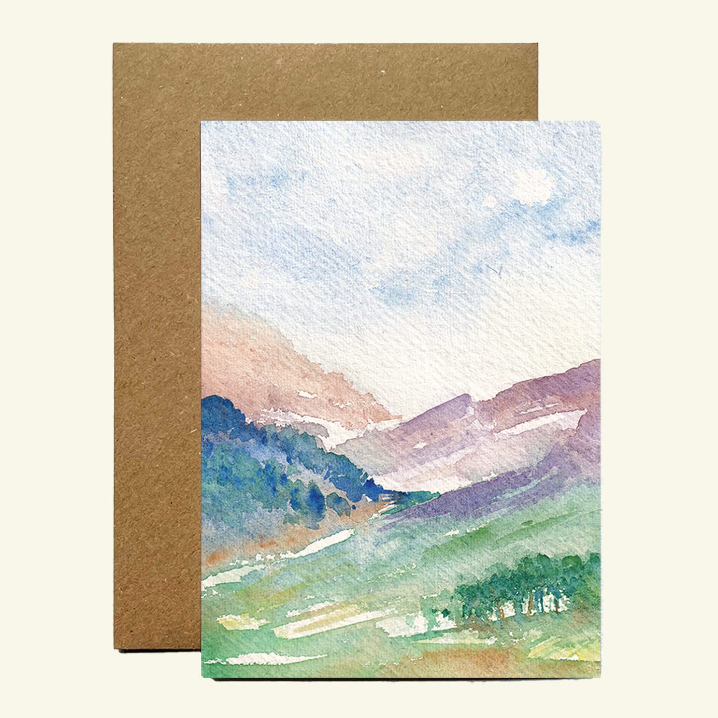 Purple Hills Landscape Greetings Card