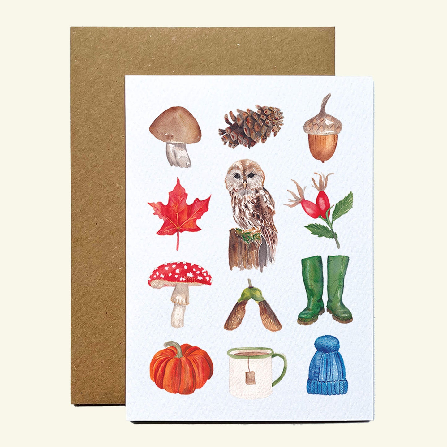 Autumn Elements Greetings Card