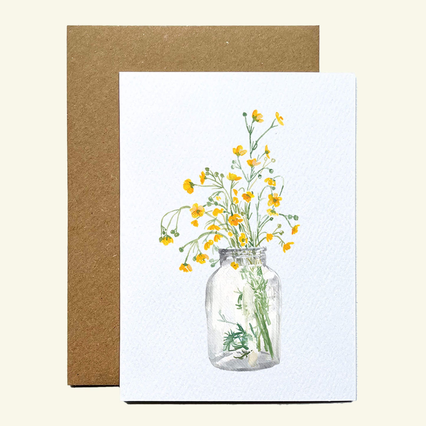 Buttercup Flower Greetings Card