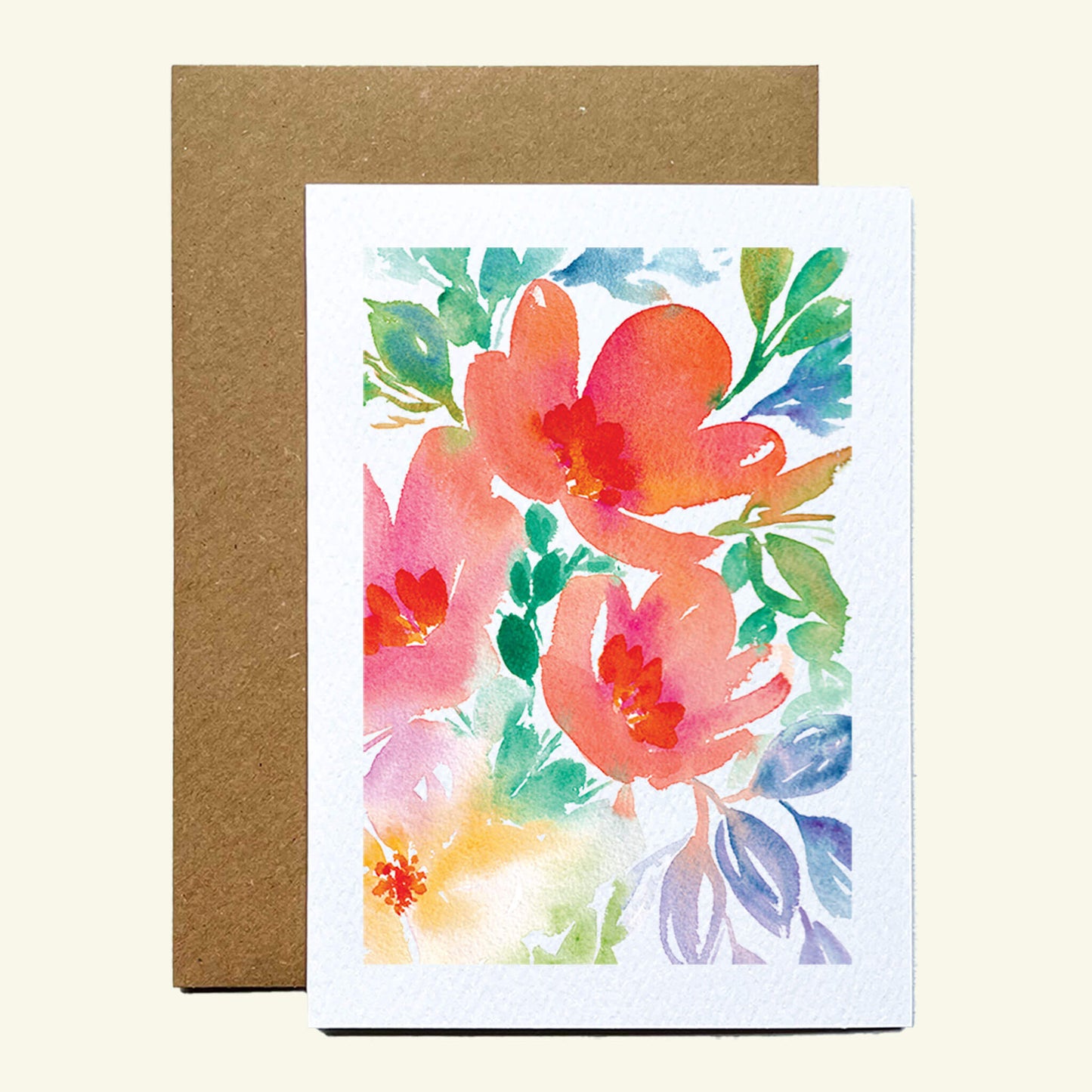 Water Florals Greetings Card