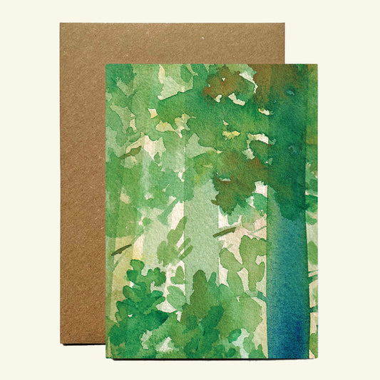 Green Trees Greetings Card