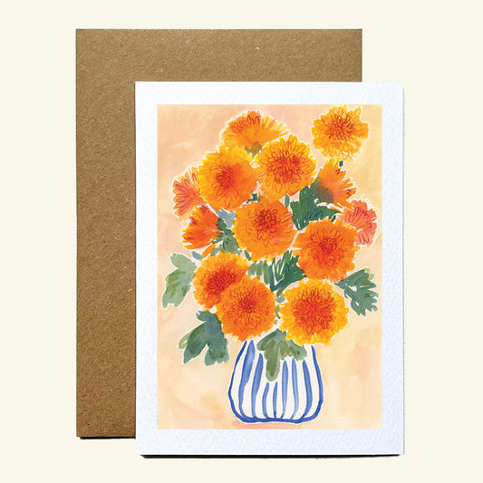 Chrysanthemum Flower Greeting Card