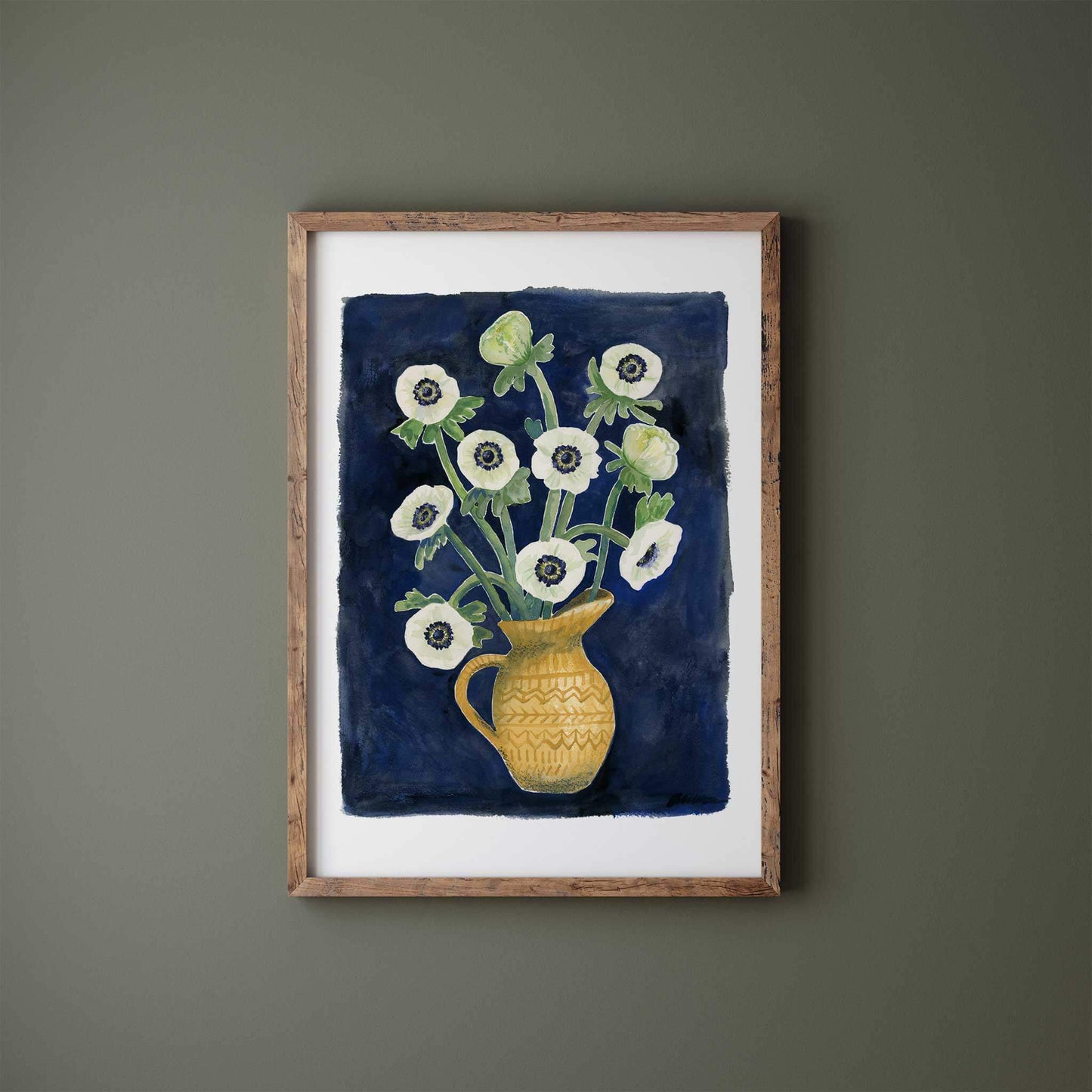 White Anemone Flower Art Print