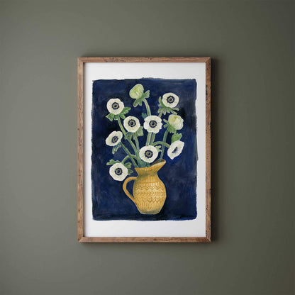 White Anemone Flower Art Print