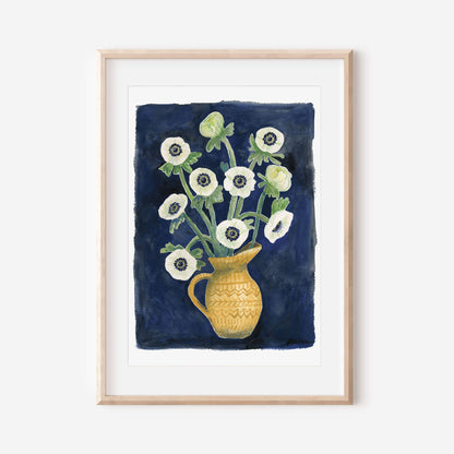 White Anemone Flower Art Print