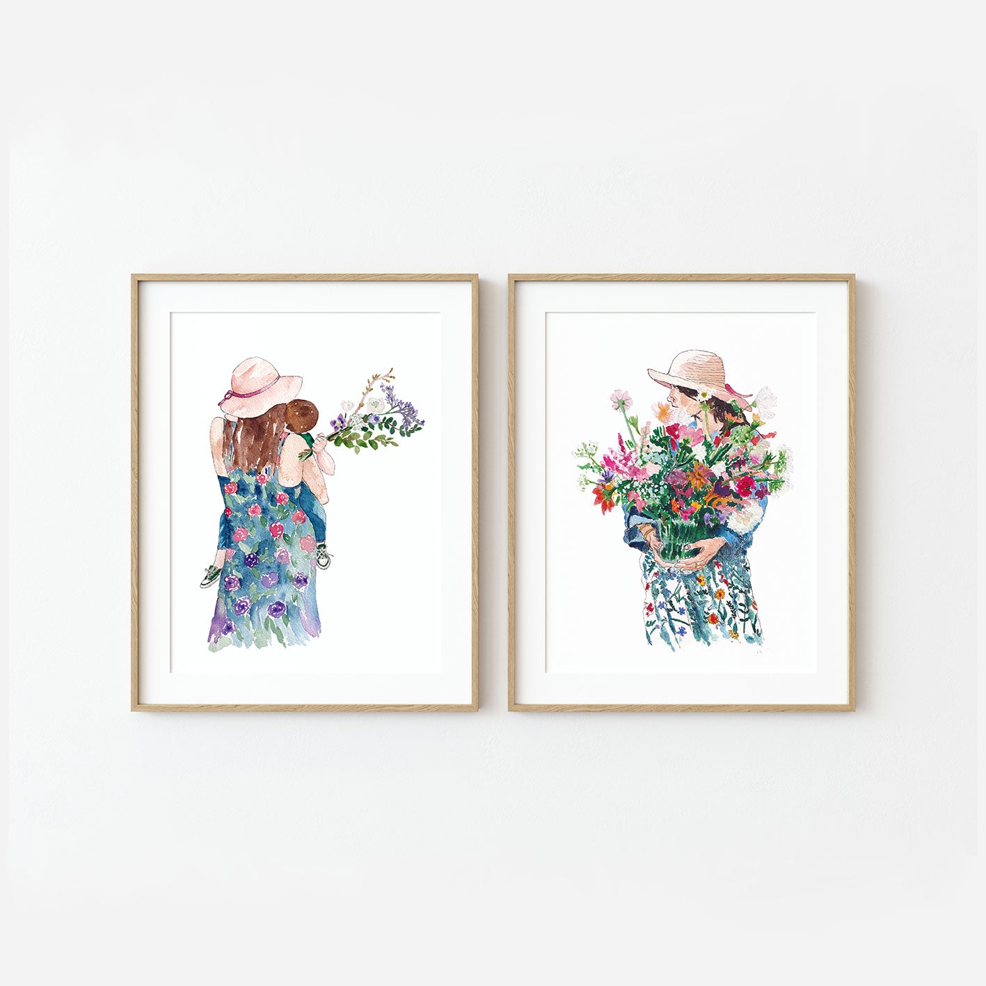 Woman with Flowers Art Print