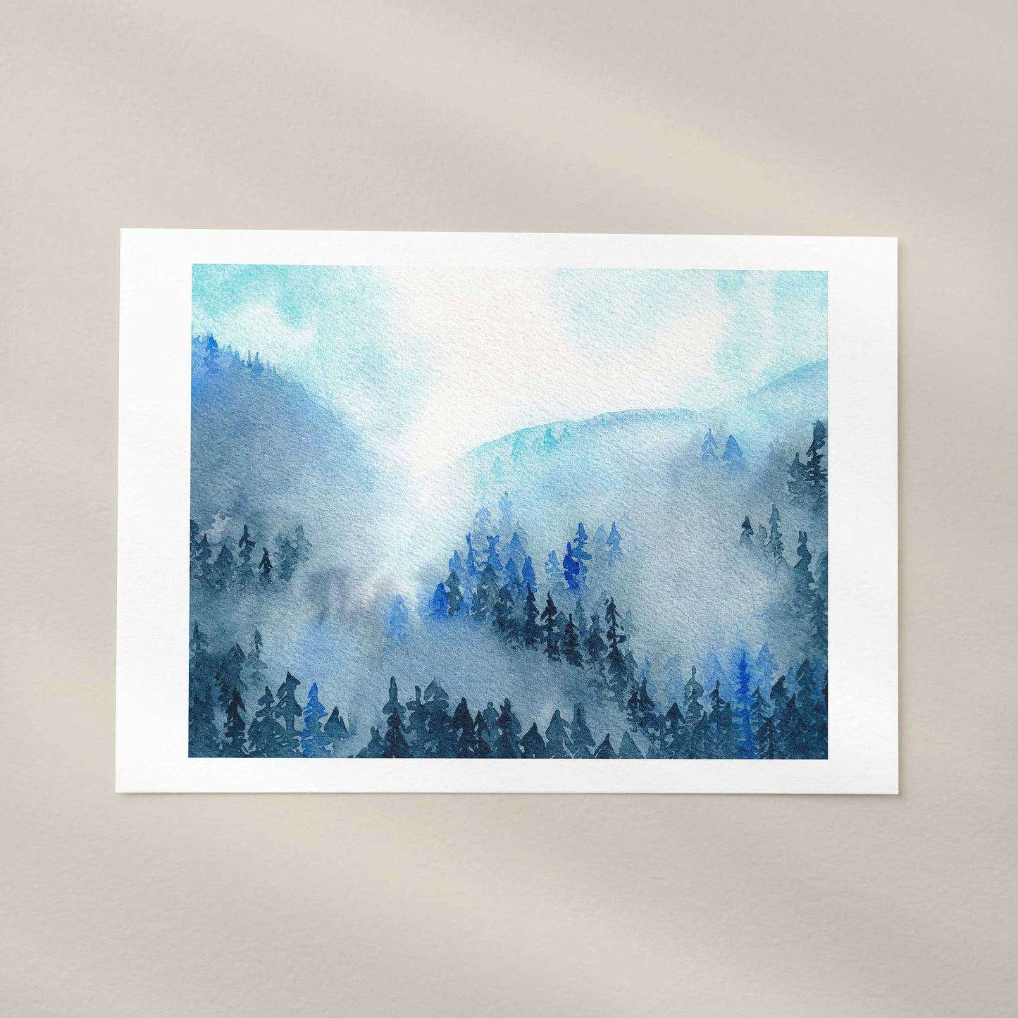 Lost Blue Forest Landscape Art Print