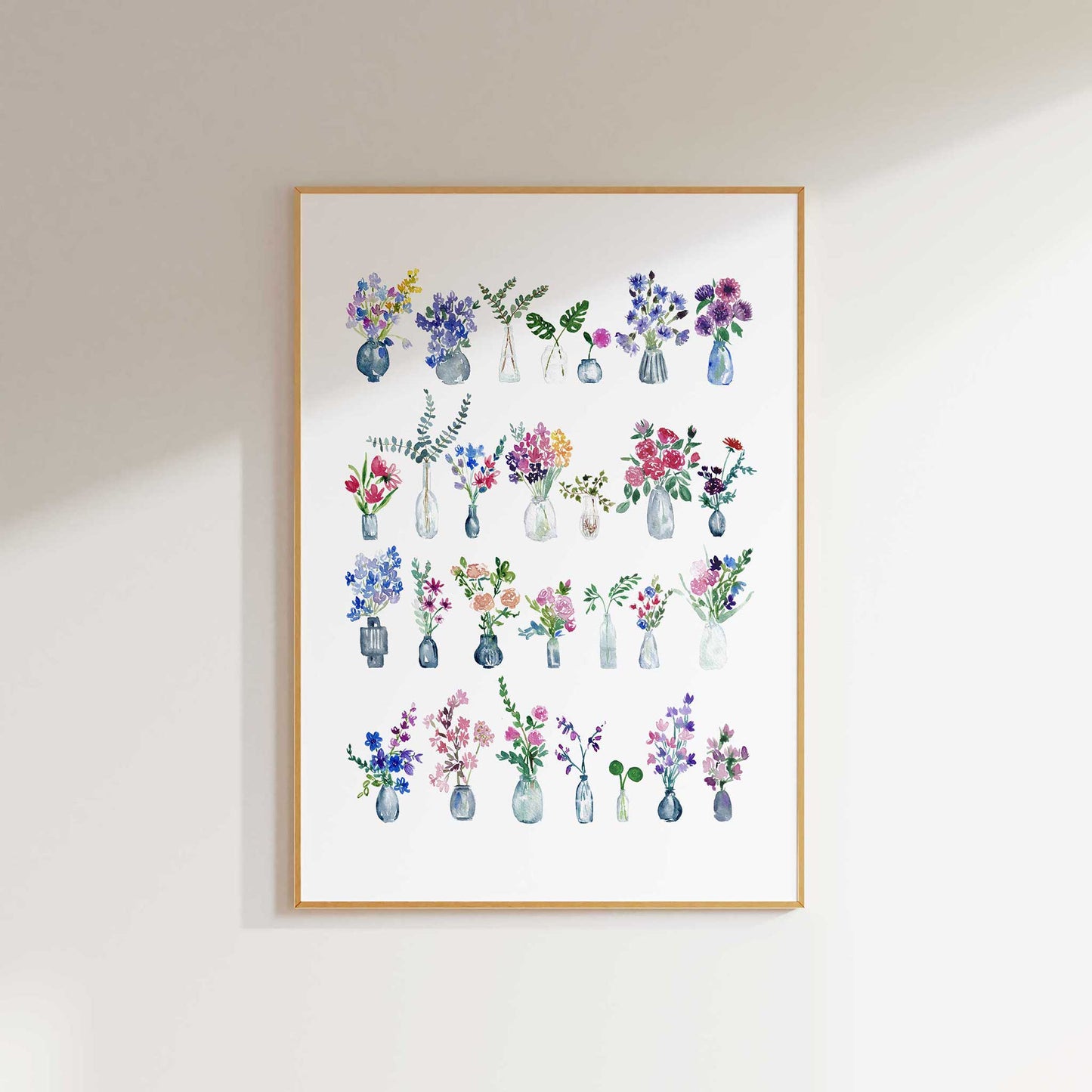 Flower Vases Floral Art Print