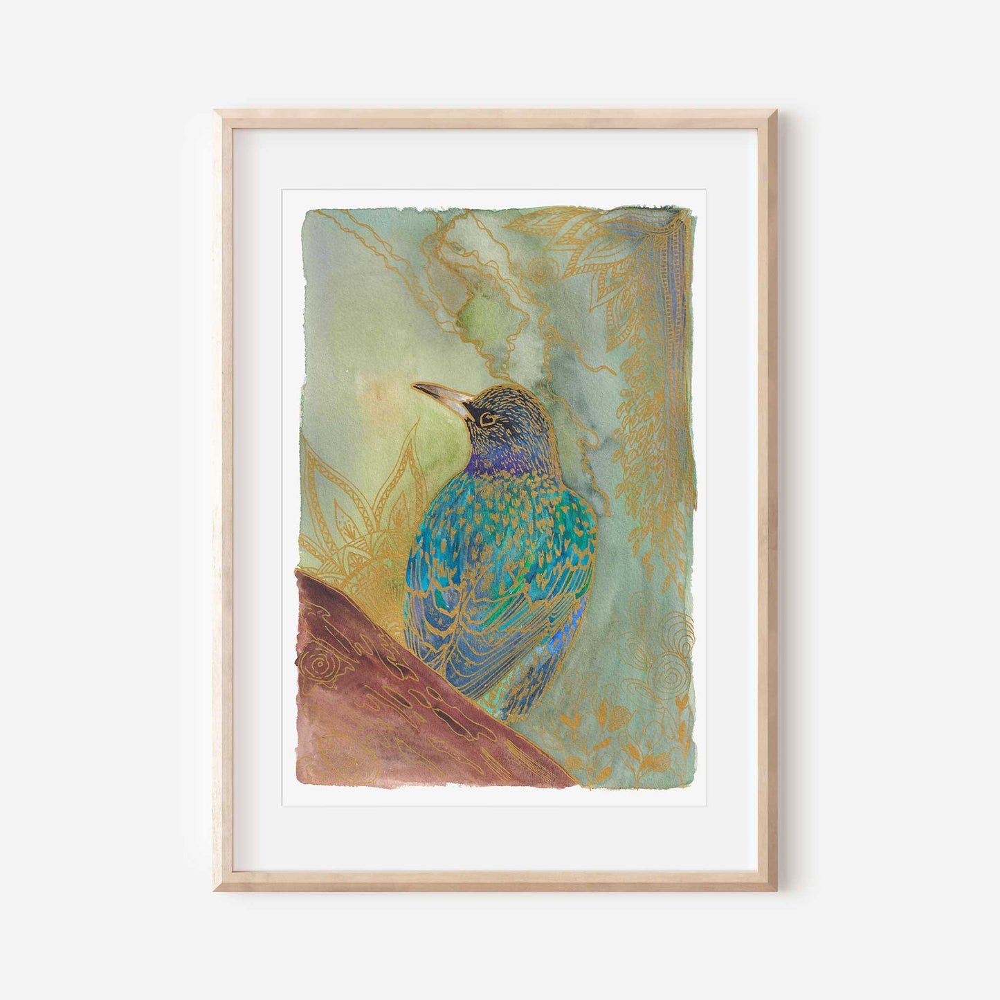 Starling Bird Art Print