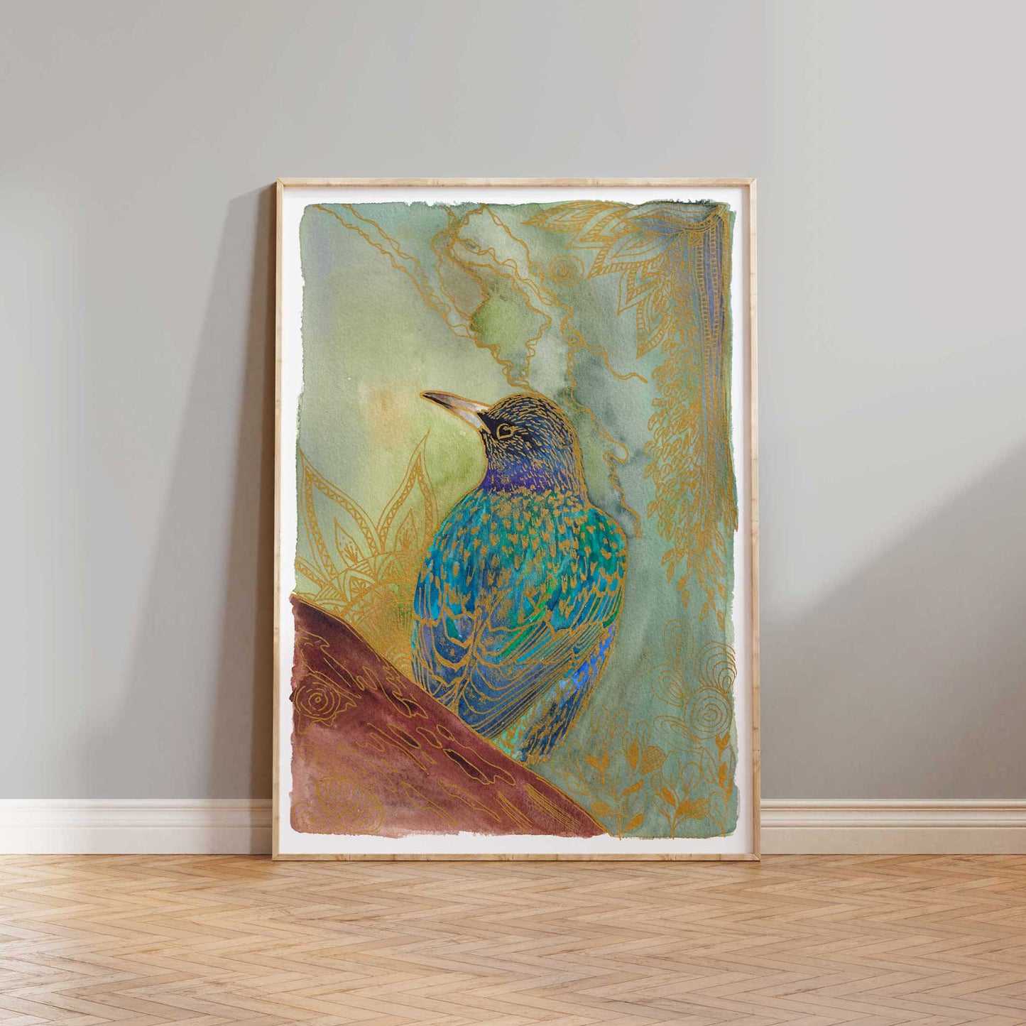 Starling Bird Art Print