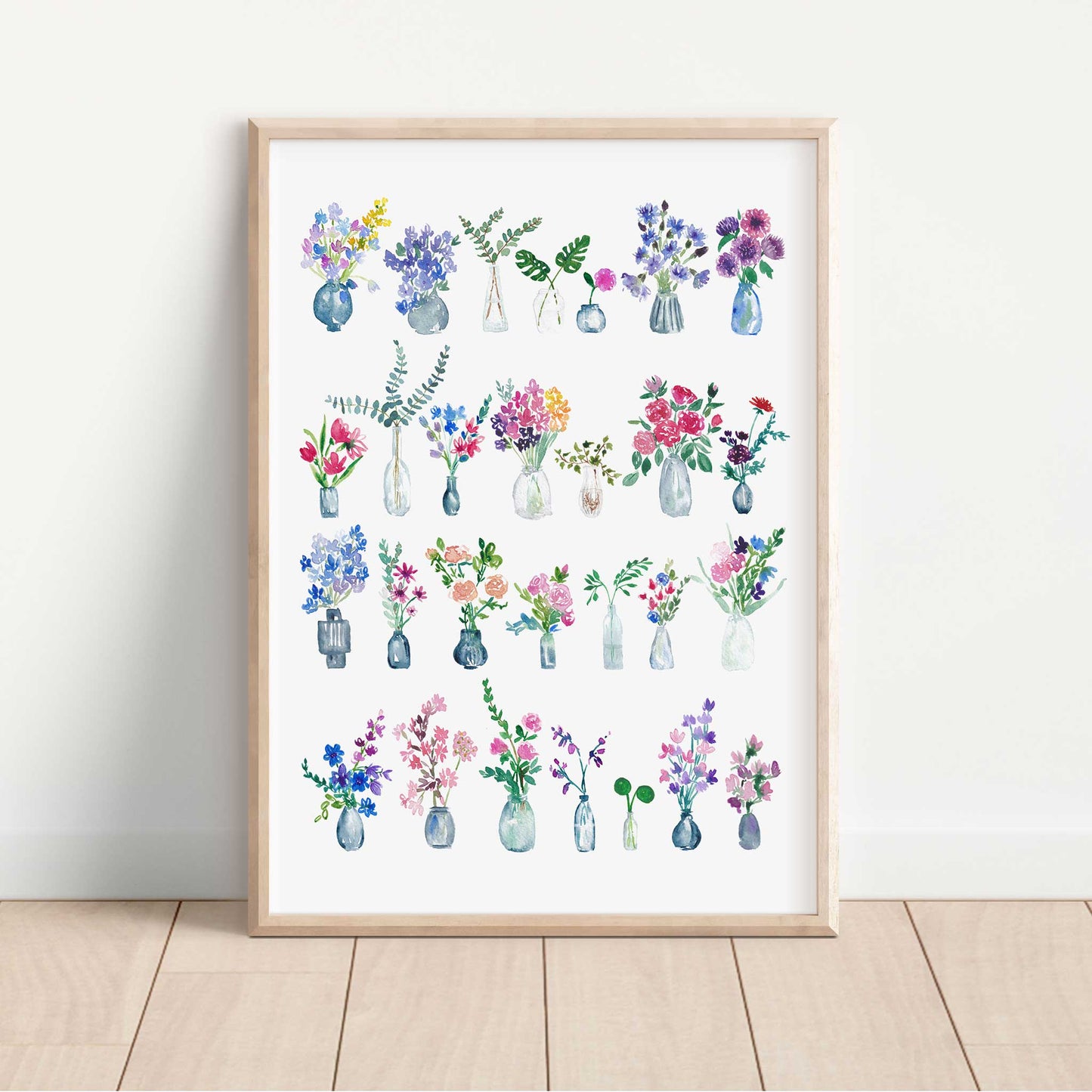 Flower Vases Floral Art Print