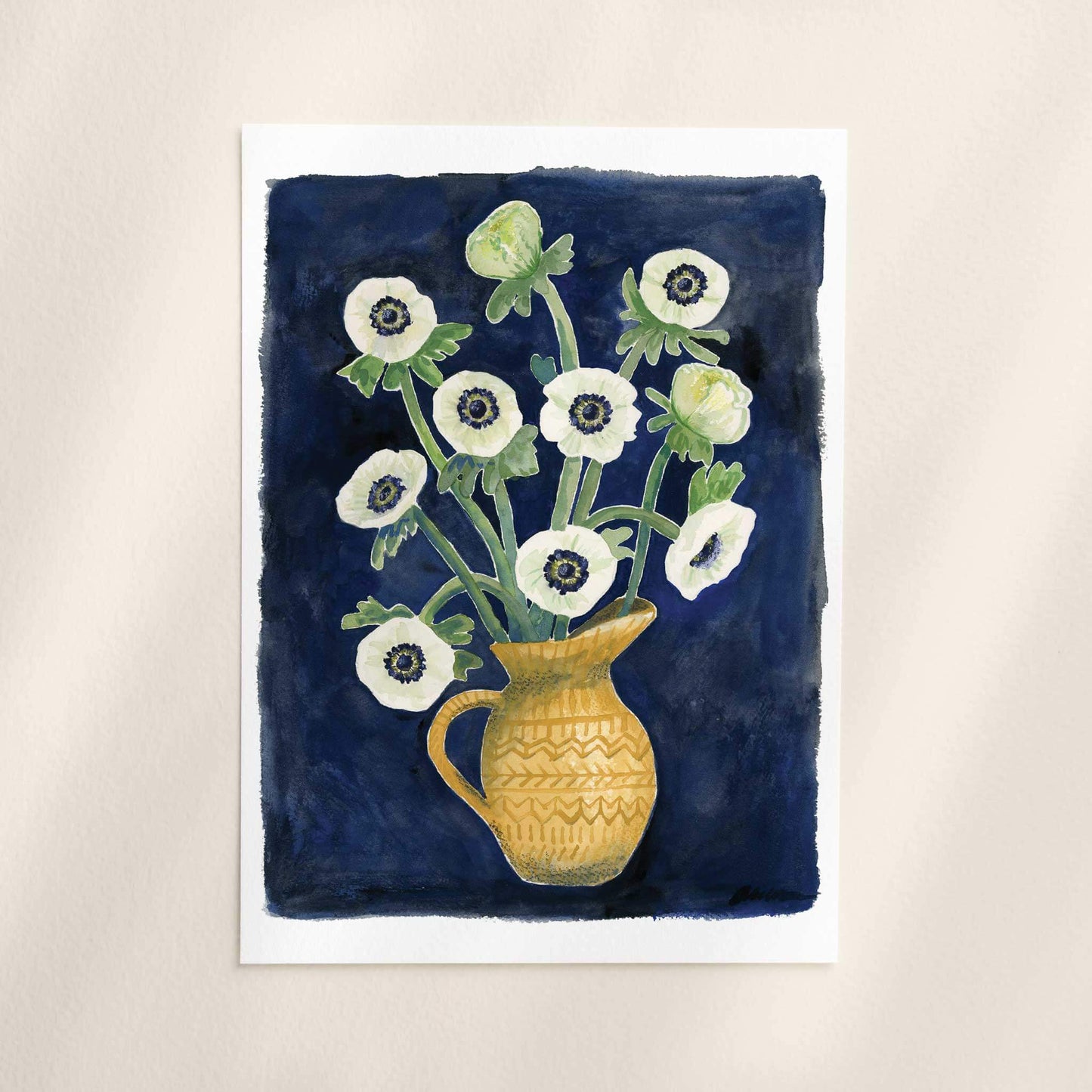 White Anemone Flower Art Print